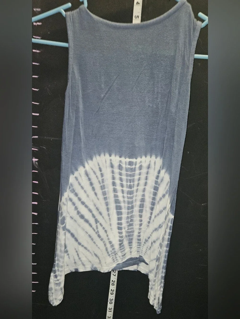 Justice Blue and White Braided-Strap Tie-Dye Tank